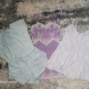Wacoal,Vanity Fair and Chiche` Lace Chemises in Soft Blue, Lavender, and Ivory